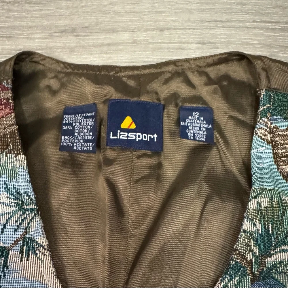 Vintage Deadstock Lizsport Tapestry Vest Wilderness Landscape Size 12